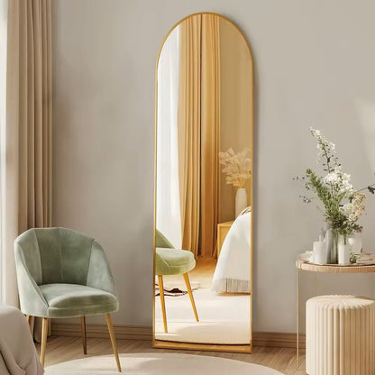 Modern Full Body Mirror With Stand Or Wall Mount  59x16 Inch Aluminum Frame 9
