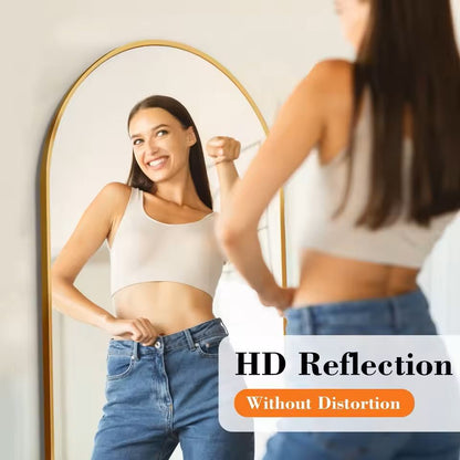 Modern Full Body Mirror With Stand Or Wall Mount  59x16 Inch Aluminum Frame 4