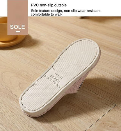 Breathable Linen OpenToe Slippers For Men  Women  Lightweight Indoor Comfort 4