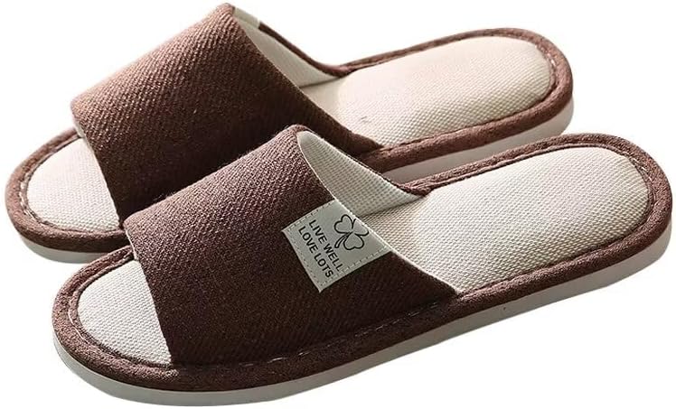 Breathable Linen OpenToe Slippers For Men  Women  Lightweight Indoor Comfort 5