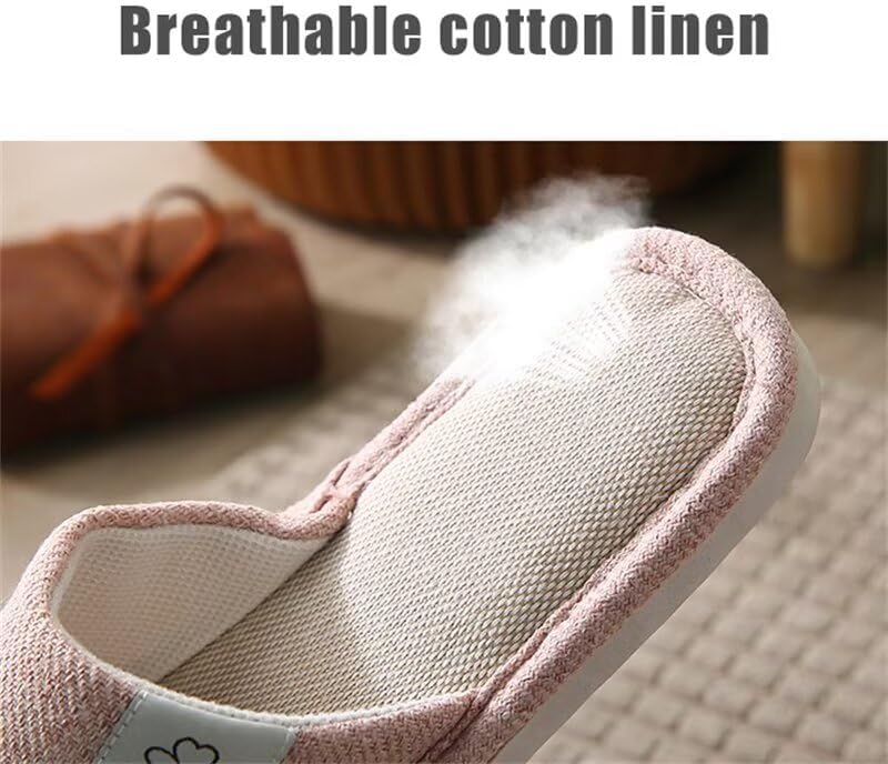Breathable Linen OpenToe Slippers For Men  Women  Lightweight Indoor Comfort 2