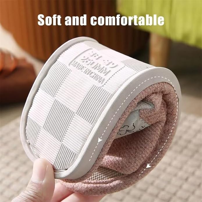 Breathable Linen OpenToe Slippers For Men  Women  Lightweight Indoor Comfort 3
