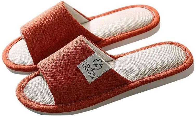 Breathable Linen OpenToe Slippers For Men  Women  Lightweight Indoor Comfort 8