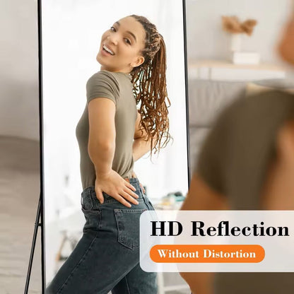 Modern Full Body Mirror With Stand Or Wall Mount  64x21 Inch Aluminum Frame 5