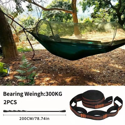 HeavyDuty Hammock Straps Set  2PCS Reinforced Polyester With 5 Metal Rings For Outdoor Camping 7