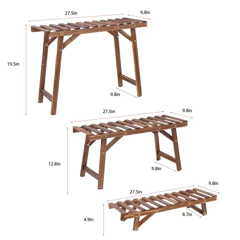 3Tier Wooden Ladder Plant Stand  Indoor Outdoor Freestanding Shelf For Pots And Decor 1