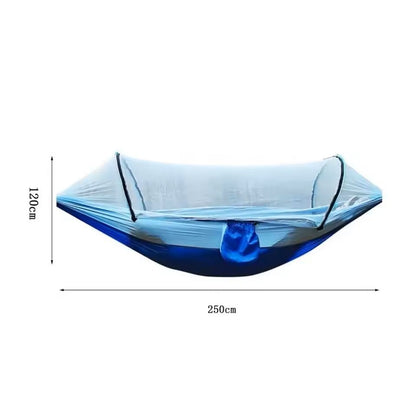 Outdoor Camping Hammock With Mosquito Net Lightweight Parachute Fabric Bed 11