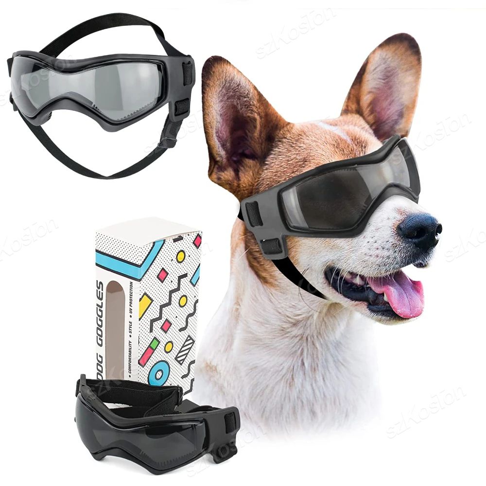 Adjustable Dog Goggles for Small Medium Breeds, Outdoor UV Protection Sunglasses for Dogs and Cats, Puppy Pet Glasses