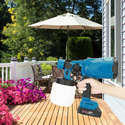 Cordless HVLP Paint Sprayer  600W Handheld Electric Paint Gun With 3 Spray Patterns And 800 1