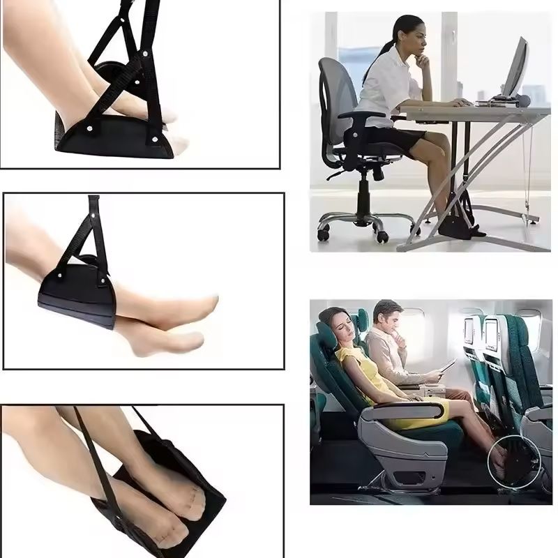 Adjustable Travel Foot Hammock With Airplane And Office Footrest 1 Or 3 Pack 3