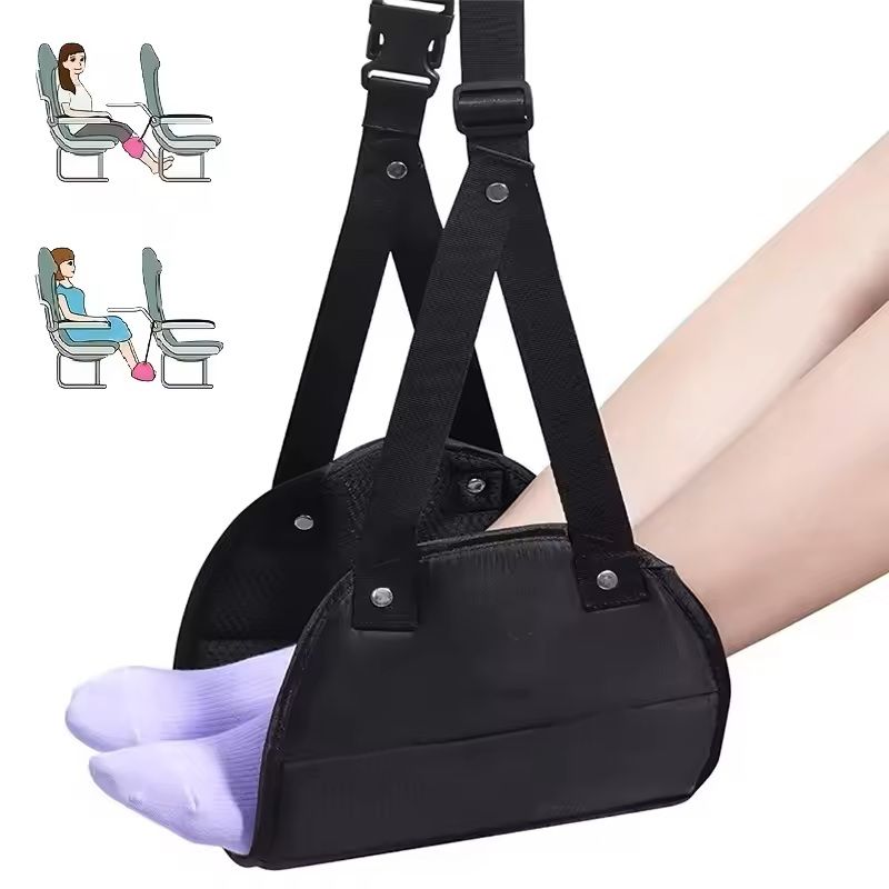 Adjustable Travel Foot Hammock with Airplane and Office Footrest 1 or 3 Pack