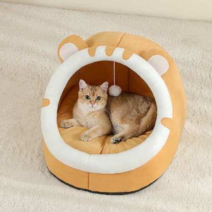 Warm Cat House  Dog Bed Super Cat Basket Tent With Cave Cushion For Kittens  Small Dogs 5