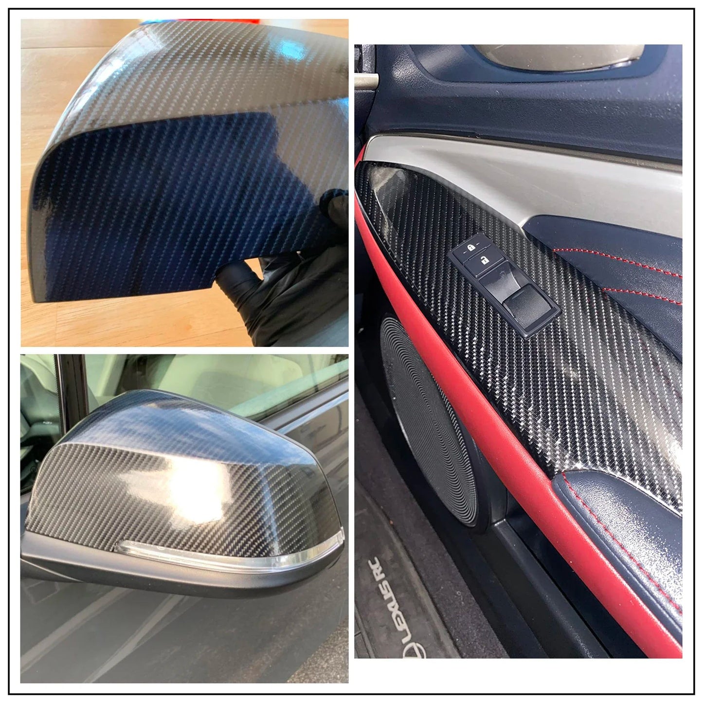 Glossy Carbon Fiber Vinyl Wrap Film Car  Motorcycle Sticker Auto Wrapping  Decorative Accessory 3