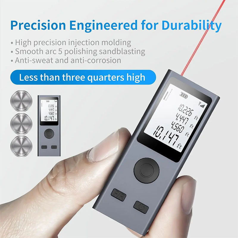 Digital Laser Tape Measure 30m/50m, USB Charge, Aluminum Body