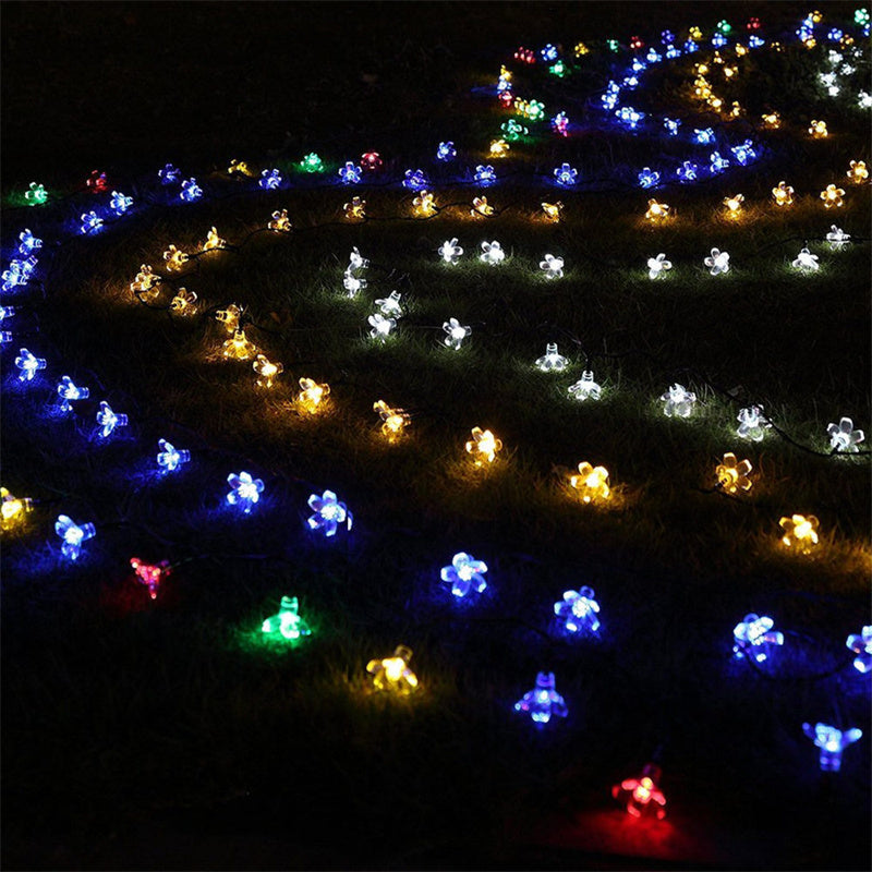 Solar Cherry Blossom String Lights 20 LED Fairy Lights For Garden Wedding  Outdoor Decor 4