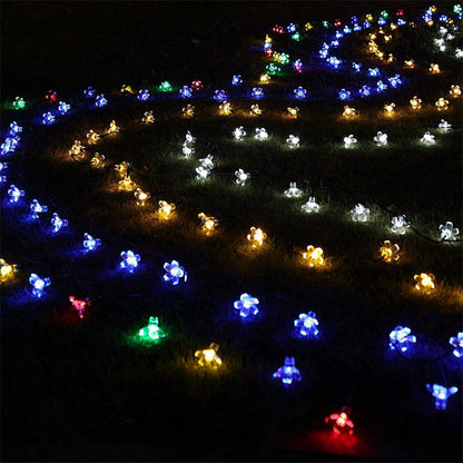 Solar Cherry Blossom String Lights 20 LED Fairy Lights For Garden Wedding  Outdoor Decor 4