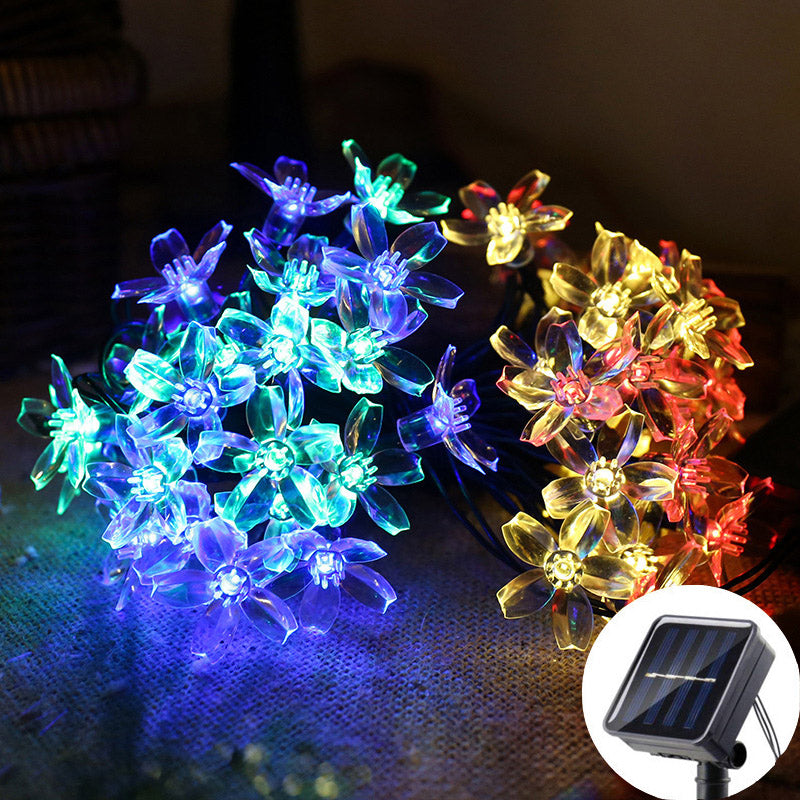 Solar Cherry Blossom String Lights 20 LED Fairy Lights For Garden Wedding  Outdoor Decor 6