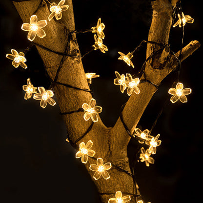 Solar Cherry Blossom String Lights 20 LED Fairy Lights For Garden Wedding  Outdoor Decor 5