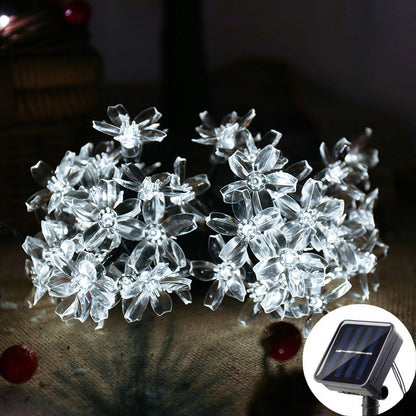 Solar Cherry Blossom String Lights 20 LED Fairy Lights For Garden Wedding  Outdoor Decor 7