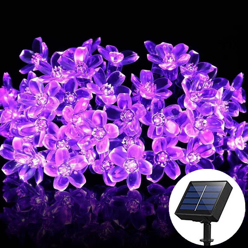Solar Cherry Blossom String Lights 20 LED Fairy Lights For Garden Wedding  Outdoor Decor 8