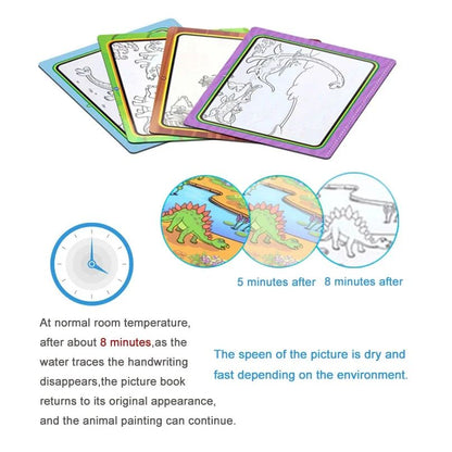 Reusable Water Drawing Magic Book With Pen Montessori Educational Toy For Toddlers  Kids Early Lear 5