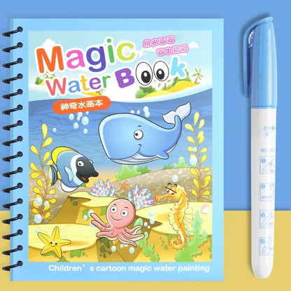 Reusable Water Drawing Magic Book With Pen Montessori Educational Toy For Toddlers  Kids Early Lear 2