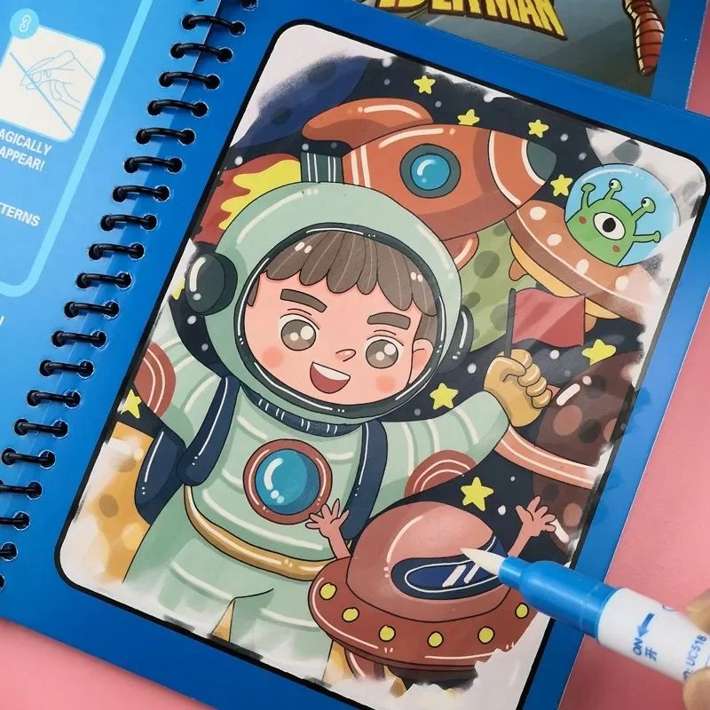 Reusable Water Drawing Magic Book With Pen Montessori Educational Toy For Toddlers  Kids Early Lear 3