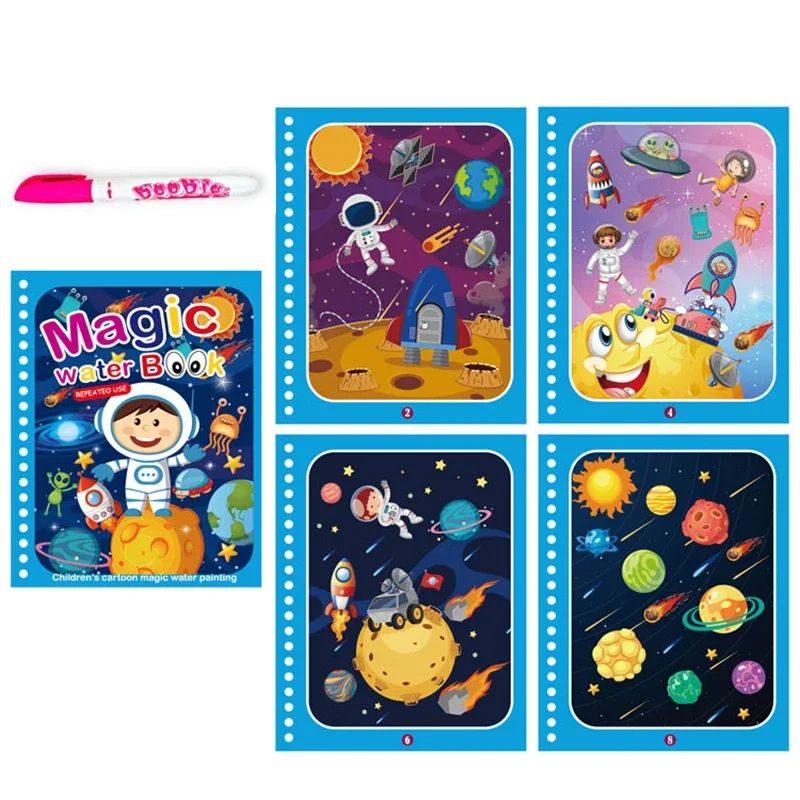 Reusable Water Drawing Magic Book With Pen Montessori Educational Toy For Toddlers  Kids Early Lear 15