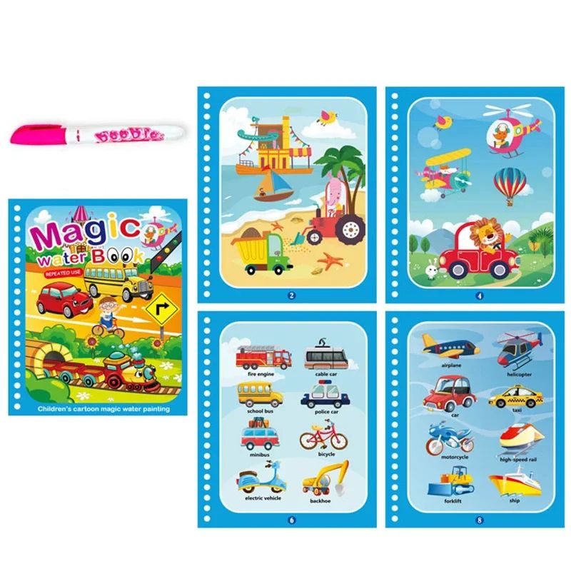 Reusable Water Drawing Magic Book With Pen Montessori Educational Toy For Toddlers  Kids Early Lear 10