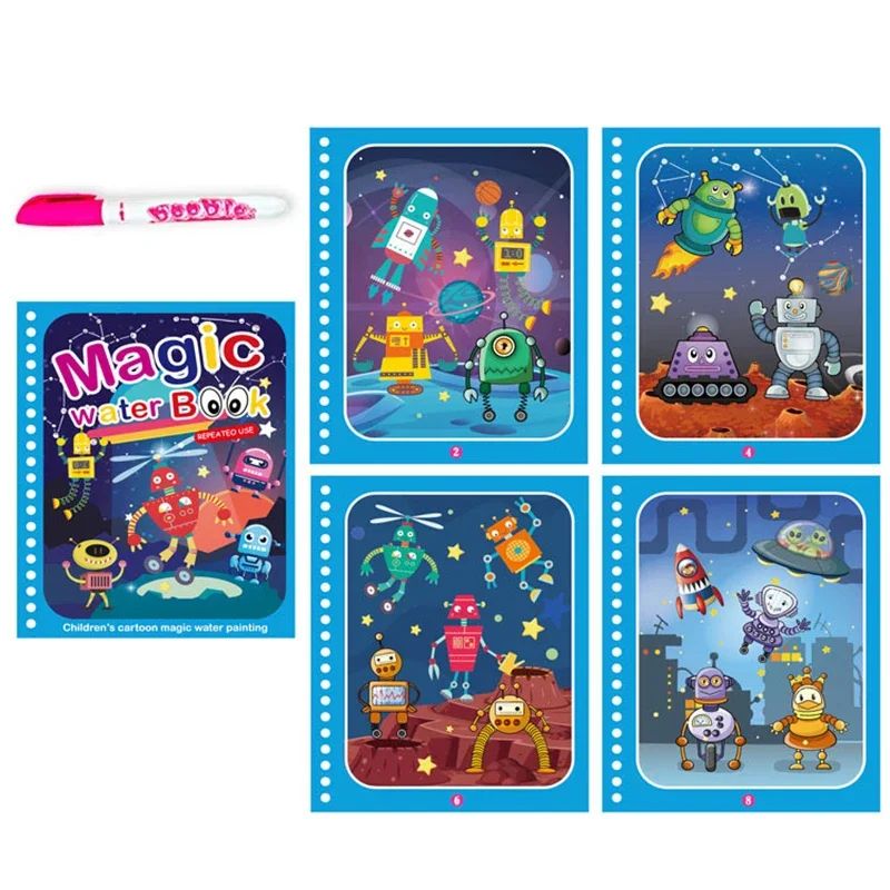 Reusable Water Drawing Magic Book With Pen Montessori Educational Toy For Toddlers  Kids Early Lear 11