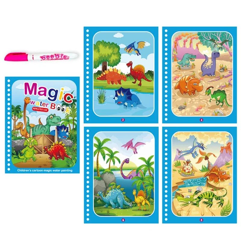 Reusable Water Drawing Magic Book With Pen Montessori Educational Toy For Toddlers  Kids Early Lear 14