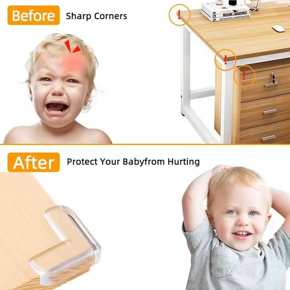 Silicone Corner Protectors For Furniture Baby Safety Cushions 4 To 20 Pack Clear Or Black 1