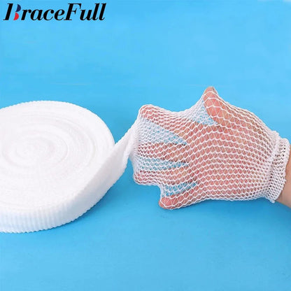 Elastic Tubular Gauze Bandage Net Wound Dressing Mesh Wrap Retainer, Breathable Fixation Tape for Arm Ankle Finger Toe