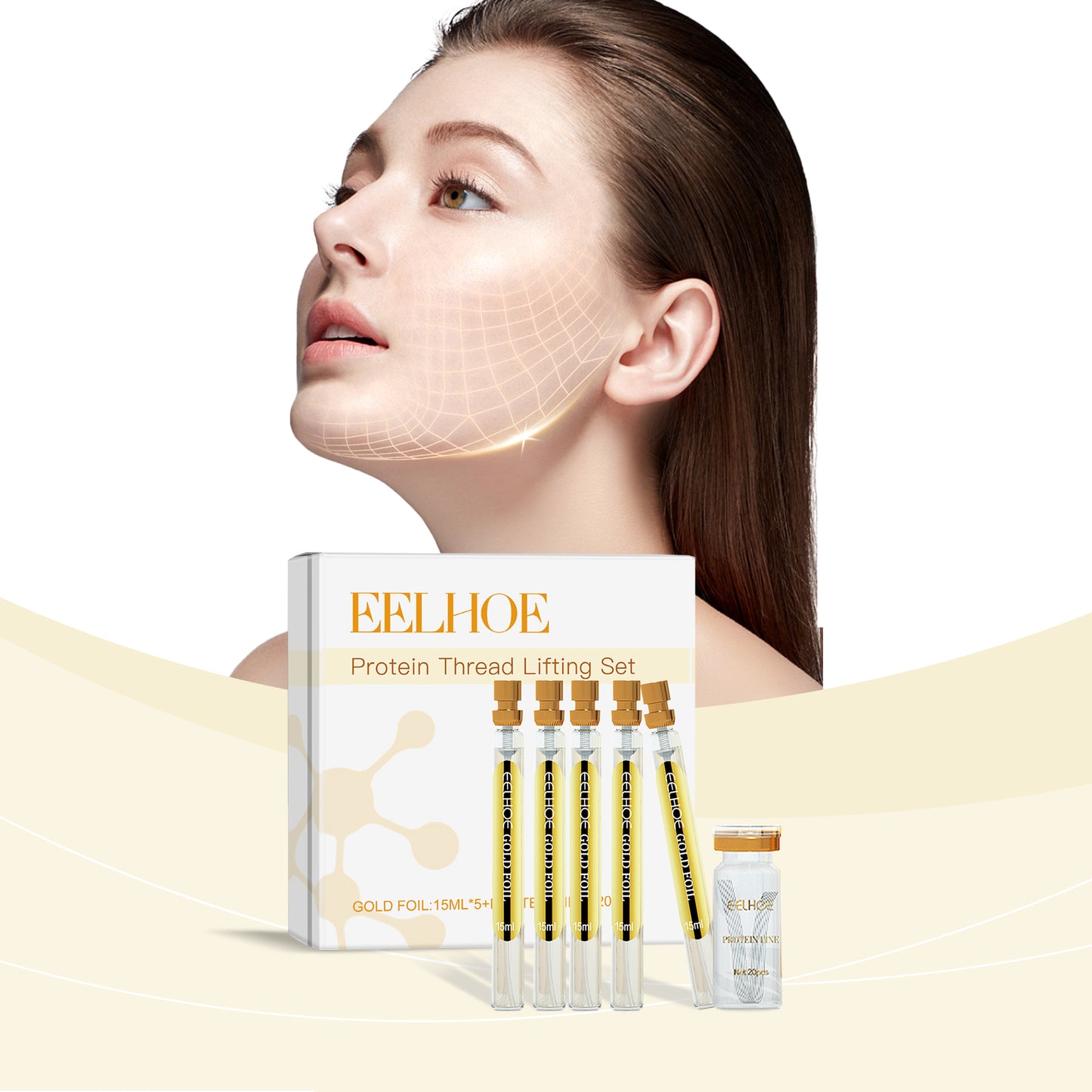 Wrinkle Treatment Protein Threads Absorbable Collagen Face Filler for Firming, Moisturizing & Fine Lines Reduction