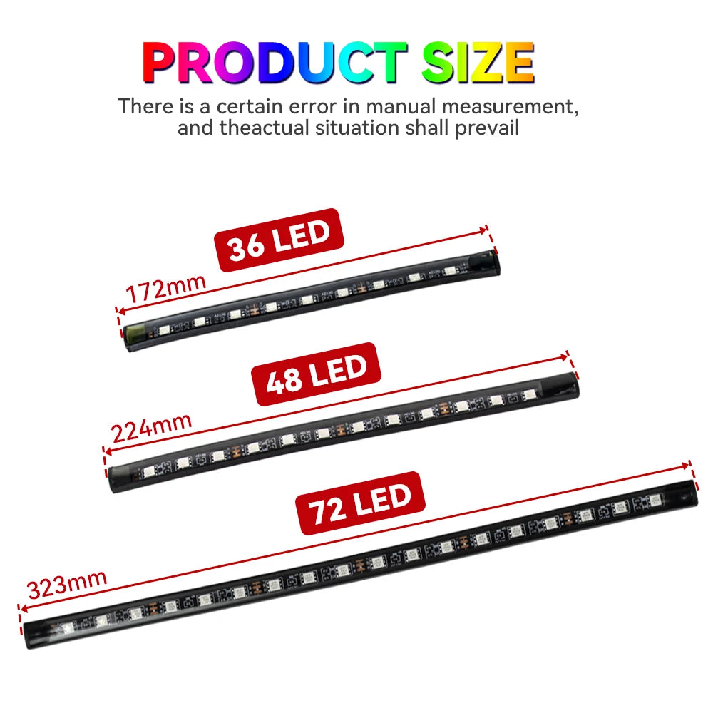 RGB Car LED Interior Lights Wireless Remote & Music Sync, USB Powered Ambient Footwell Lighting for Custom Car Decor