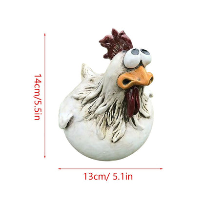 Resin Funny Chicken Fence Decor Statues Farm Yard Hen Sculpture Art For Garden Courtyard Home Decor 5