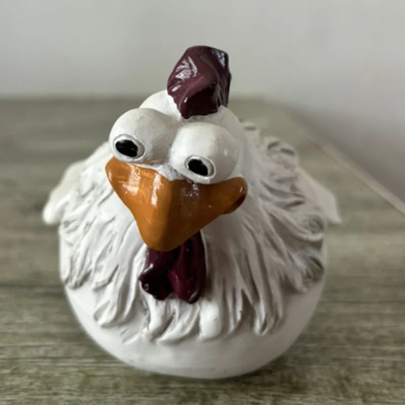 Resin Funny Chicken Fence Decor Statues Farm Yard Hen Sculpture Art For Garden Courtyard Home Decor 7