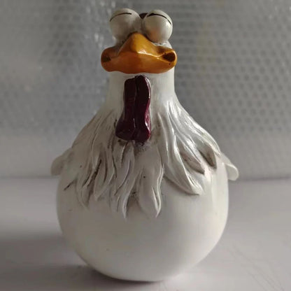 Resin Funny Chicken Fence Decor Statues Farm Yard Hen Sculpture Art For Garden Courtyard Home Decor 8