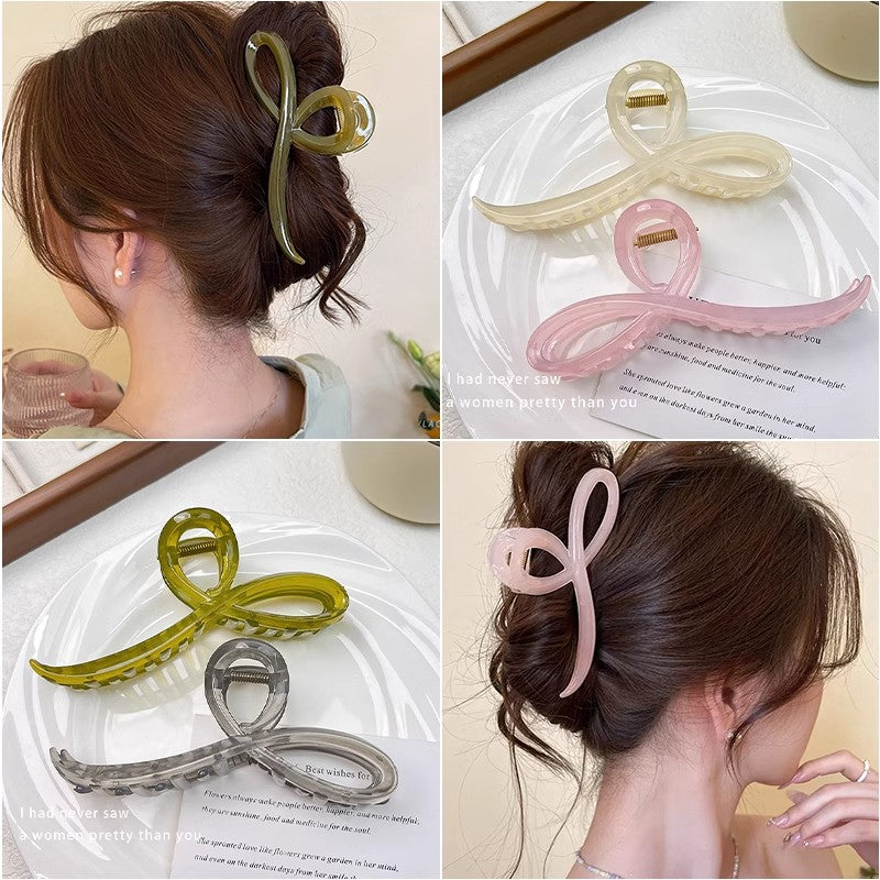 Fashion Jelly Color Bow Hair Claw Clip Elegant Headband Hairpin Accessory For Women  Girls 5