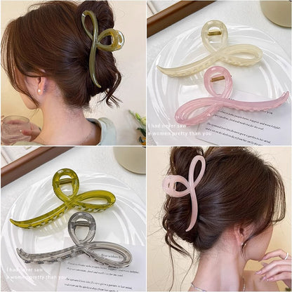 Fashion Jelly Color Bow Hair Claw Clip Elegant Headband Hairpin Accessory For Women  Girls 5