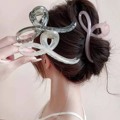 Fashion Jelly Color Bow Hair Claw Clip Elegant Headband Hairpin Accessory For Women  Girls 2