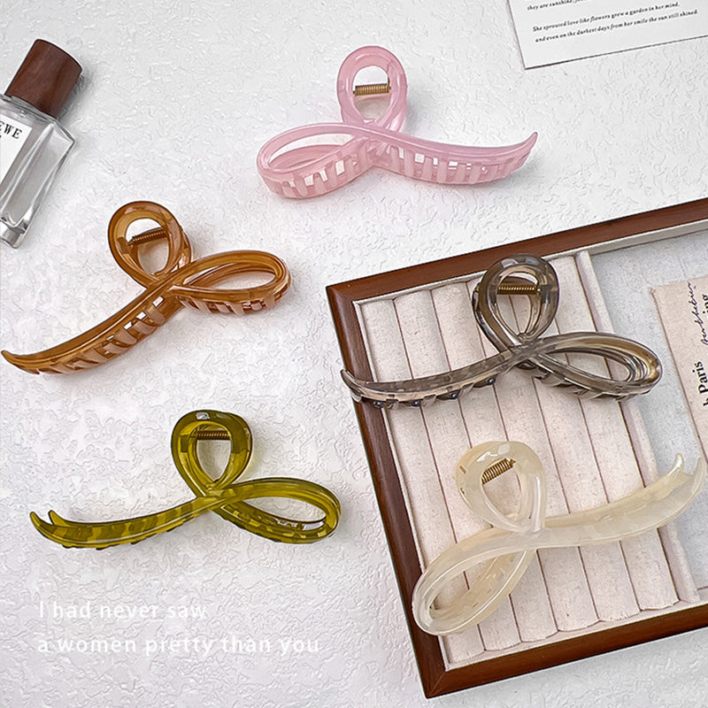 Fashion Jelly Color Bow Hair Claw Clip Elegant Headband Hairpin Accessory For Women  Girls 4