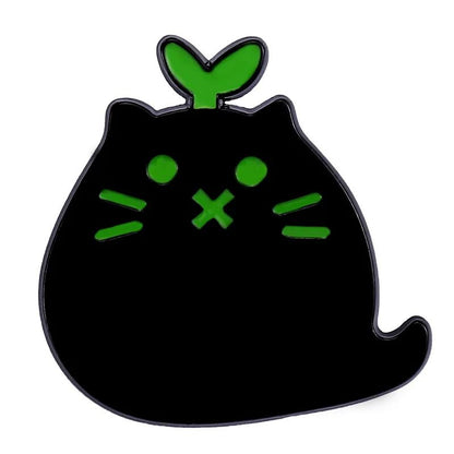 Cartoon Cute Black Cat Shape Enamel Brooch Metal Animal Badge Pin Jewelry For Kids Punk Style Fashi 4