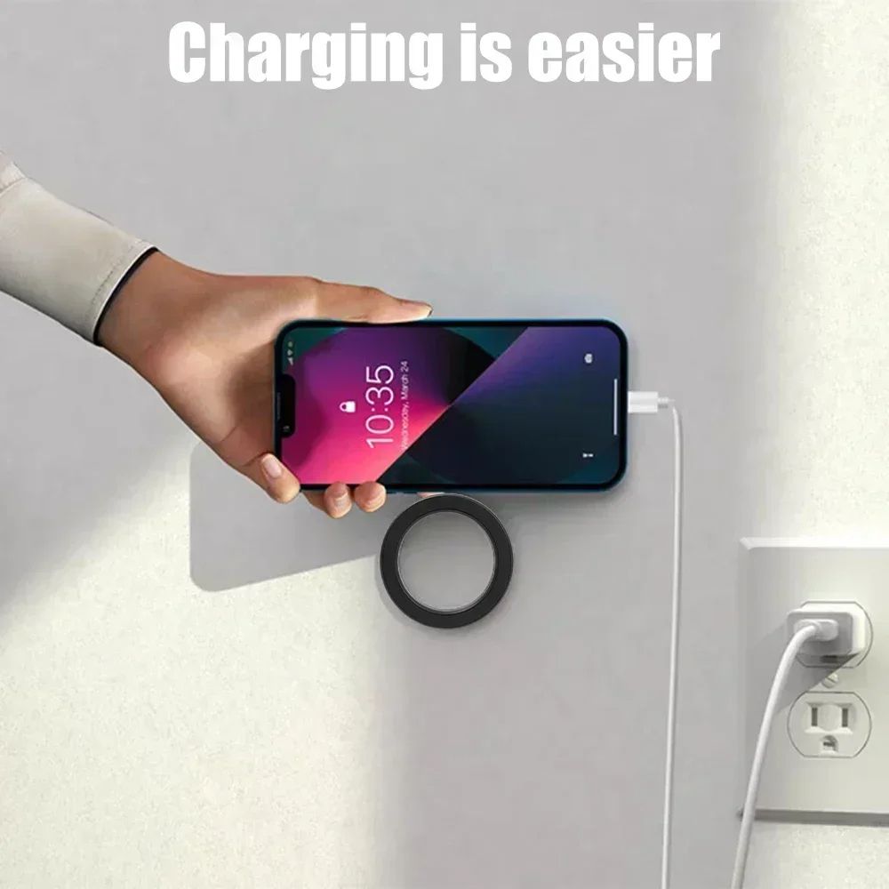 Universal MagSafe Magnetic Ring Holder With Adhesive Strong Magnet Cellphone Wall Mount  Stand Comp 3