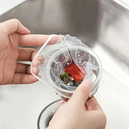 Disposable Kitchen Sink Filter Mesh Bags, Anti-Blocking Sewer Drain Strainer Net for Food Waste & Hair