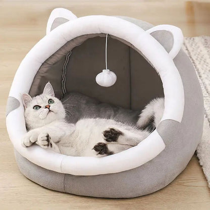 Cute Cat Bed for Indoor Small and Large Cats, Soft Pet Kitten House, Cozy Puppy Cushion, Dog Tent