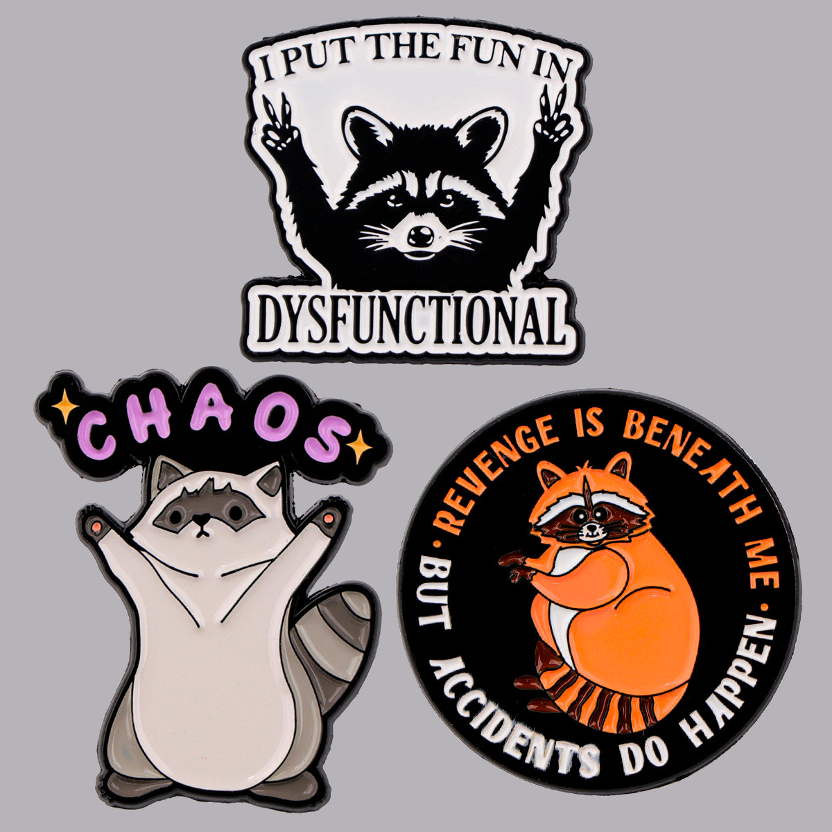 Funny Raccoon Quote Lapel Pins Cute Animal Brooches For Women Backpack Badges Costume Accessories I 1