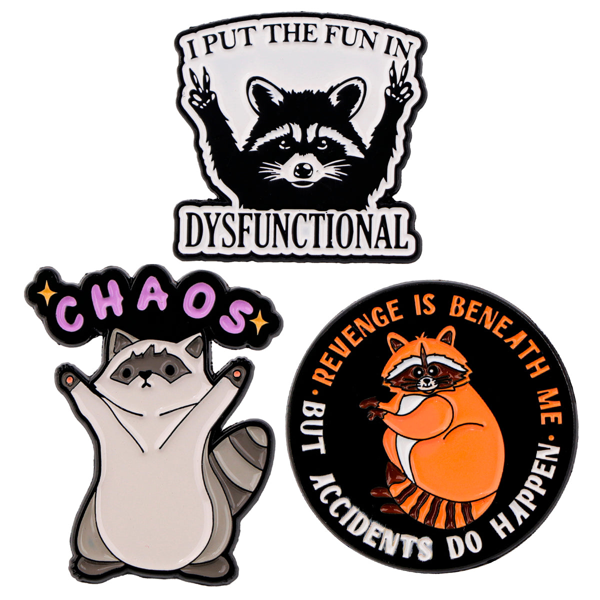Funny Raccoon Quote Lapel Pins Cute Animal Brooches For Women Backpack Badges Costume Accessories I 7