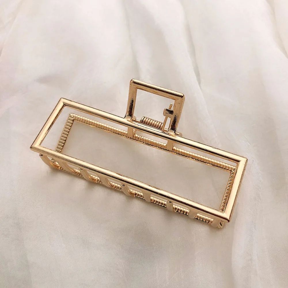 Gold Color Hollow Geometric Hair Clips For Women Metal Hair Claw Cross Hairclip Headband Hairpin Cr 4