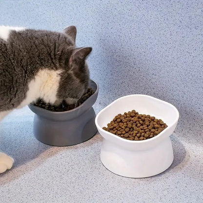 Classic Neck Protection  AntiRollover Cat Bowl Elevated HighFoot Plastic Pet Tableware With Large O 1